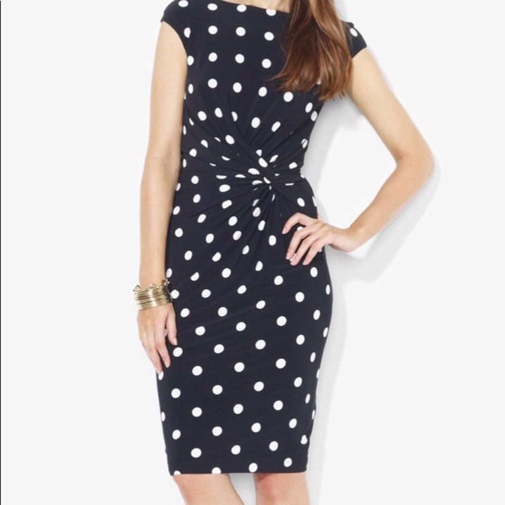 Lauren Ralph Lauren black & white polka dot dress